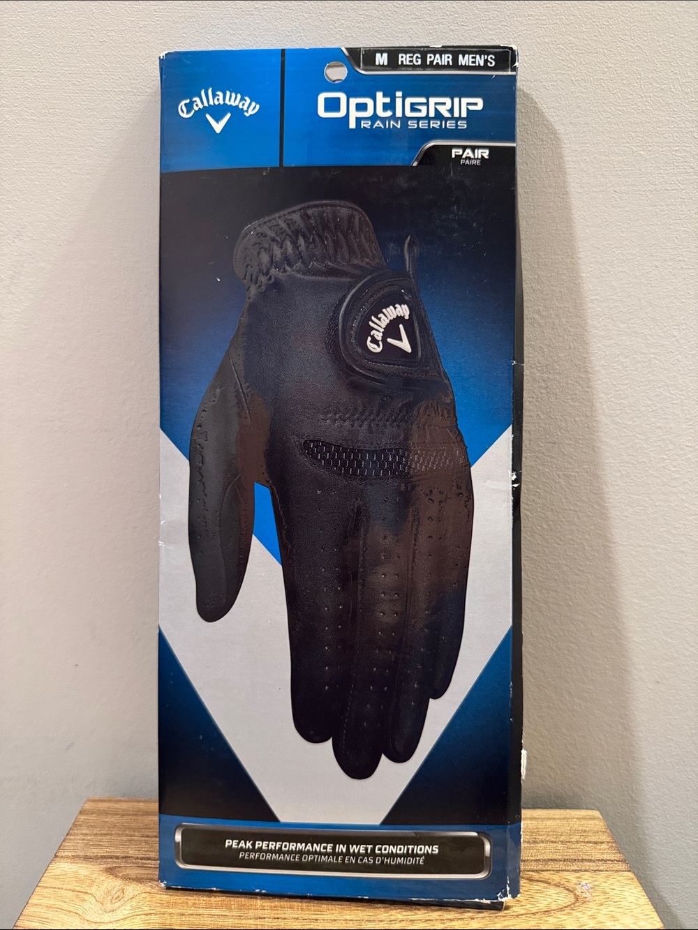 Callaway Black OptiGrip Rain Series Men’s Golf Glove (Pair)